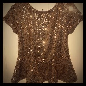 Gold sequin party top